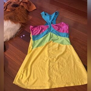 Groovy girl multicolor costume minidress + tights